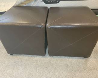 Leather ottomans