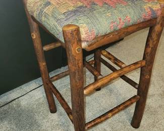 Hickory Rustic Log Stools