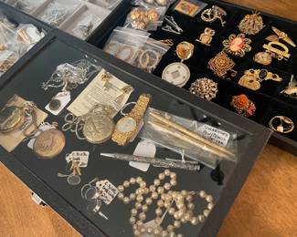 Assorted costume jewelry and watches, including Christian Dior and Brighton 
