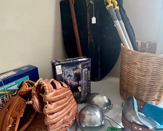 All sorts of sport activities - one of those gloves is probably King Charles'