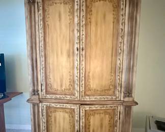 Armoire in a French painted finish - 20th C - perfect for a television