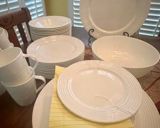 Beautiful set of white china - service for 12 or more. "Tin Can Alley" by Lenox - in perfect condition
