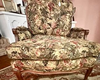 Club chair (modified style) in a great floral fabric