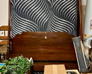 Mahogany bed with mattress and box springs - not assembled