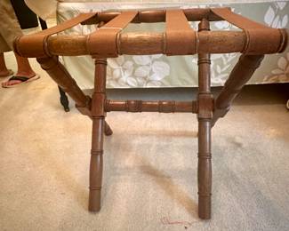 Luggage rack in an Asian design with bamboo style legs