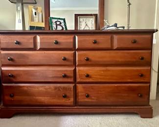 Dresser with attached mirror - 10 drawers