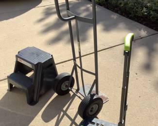Utility cart, luggage cart and plastic step