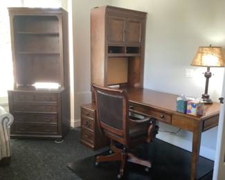 Walter e smith desk with shelving. Presale $250 also file cabinet on bottom and shelf on top. $195 presale