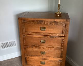 Four drawer chest by Young Hinkle is $100. Measures 32” w x 18 d x 42” h