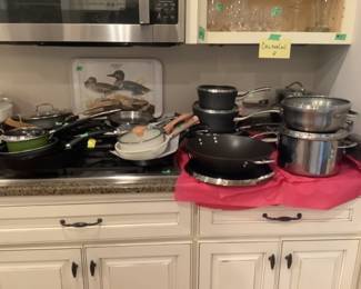 Calphalon pots and pans. Also cuisinart pans
