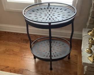 Metal two tiered shelf