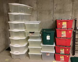 Collection of plastic bins