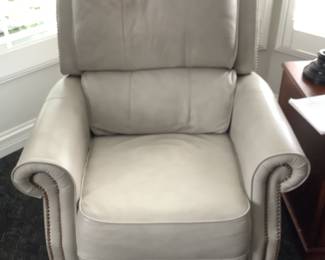 Lazeboy white leather recliner with internet connection or port. $395