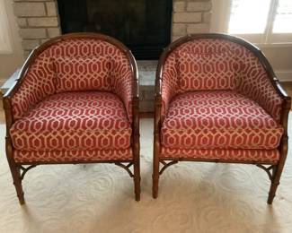 Wonderful pair of red side chairs..presale $150 each