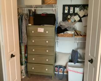 Green five drawer chest……$50