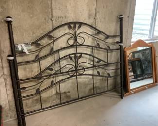 Queen iron bed with head and footboard…also frame. presale $100