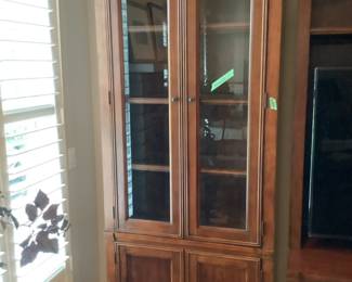 Beautiful cabinet and shelf with glass doors. Presale $195
