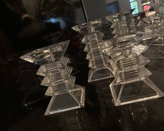 Glass candlestick holders