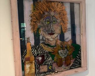 Whimsical windowpane painting