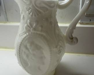 Fostoria Milk Glass Jenny Lind Pitcher