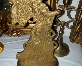 Brass angel candle holder