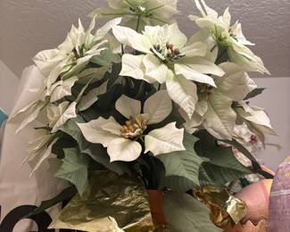Faux Poinsettia Plant 