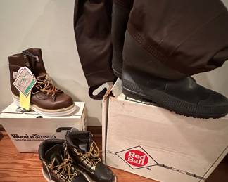 New in box shoes, waders 