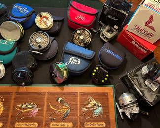 Many fly fishing reels 