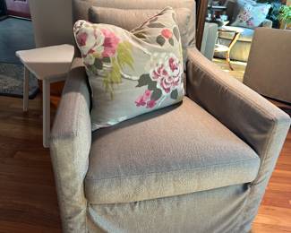  1 of 4 slip covered swivel chairs available