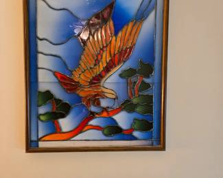 Vintage stained glass eagle ...bird of pray