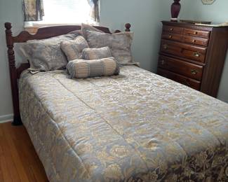 3 piece bedroom set with full size bed, tall boy and dresser with mirror
