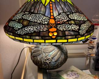Gorgeous Dragonfly-Stained Glass Lamp