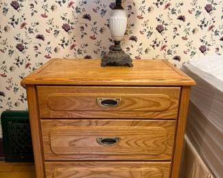Great oak night stand with dresser