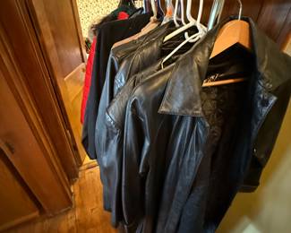 Gently used leather coats