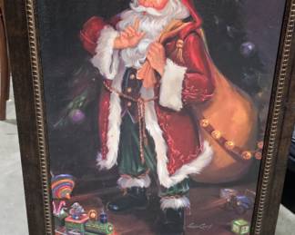 FRAMED SANTA CLAUS PICTURE