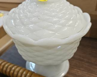 MILK GLASS CANDY DISH