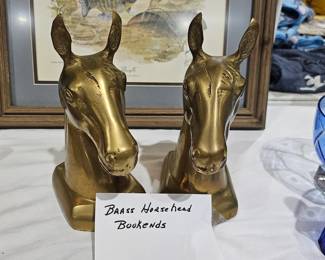 BRASS HORSEHEAD BOOKENDS