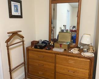 dresser with mirror, valet