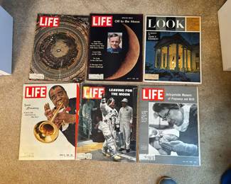 just a sample of the many Life Magazines, most are about the moon and jfk
