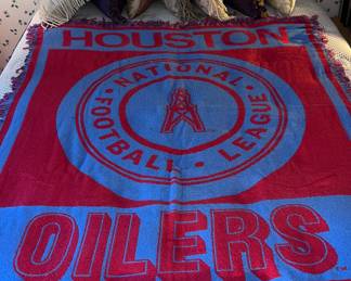 Vintage collectible NFL team the Oilers, Houston, Texas blanket (2)