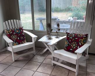 Adirondack chairs with matching table