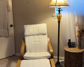 Comfortable lounger chair with ottoman