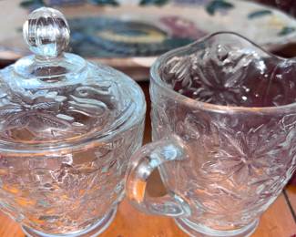 Princess house, creamer, and sugar set