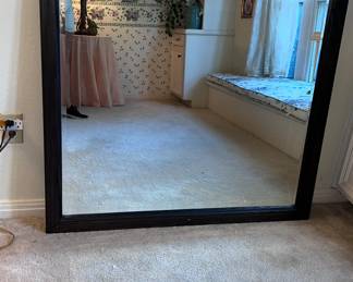 Large wood beveled mirror