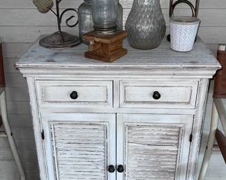 White side table with storage