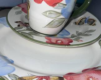 Pfaltzgraff Studio Dishware Butterfly Botanical pattern