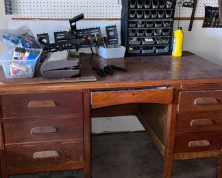 Solid wood, vintage writing desk, perfect for office or craft room