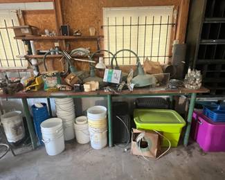 Bucks, wiring, Commercial quality lamps, small water fountain, etc