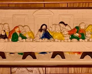VINTAGE PLASTER LAST SUPPER PLAQUE