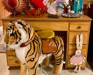 HUGE PONY CYCLE RIDE ON TIGER, VINTAGE HOLIDAY DECOR